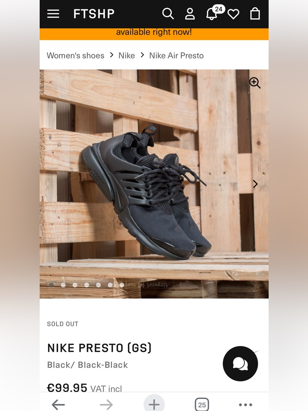 Nike Air Presto GS Triple Kids Black Sneakers US Size 7Y - Picture 7 of 7